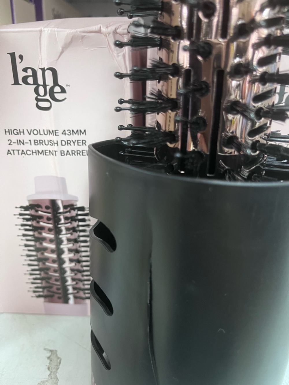 Lange Volume 43MM 75MM 2-in-1 Brush Dryer Attachment Barrel - Black pink new - Picture 4 of 5
